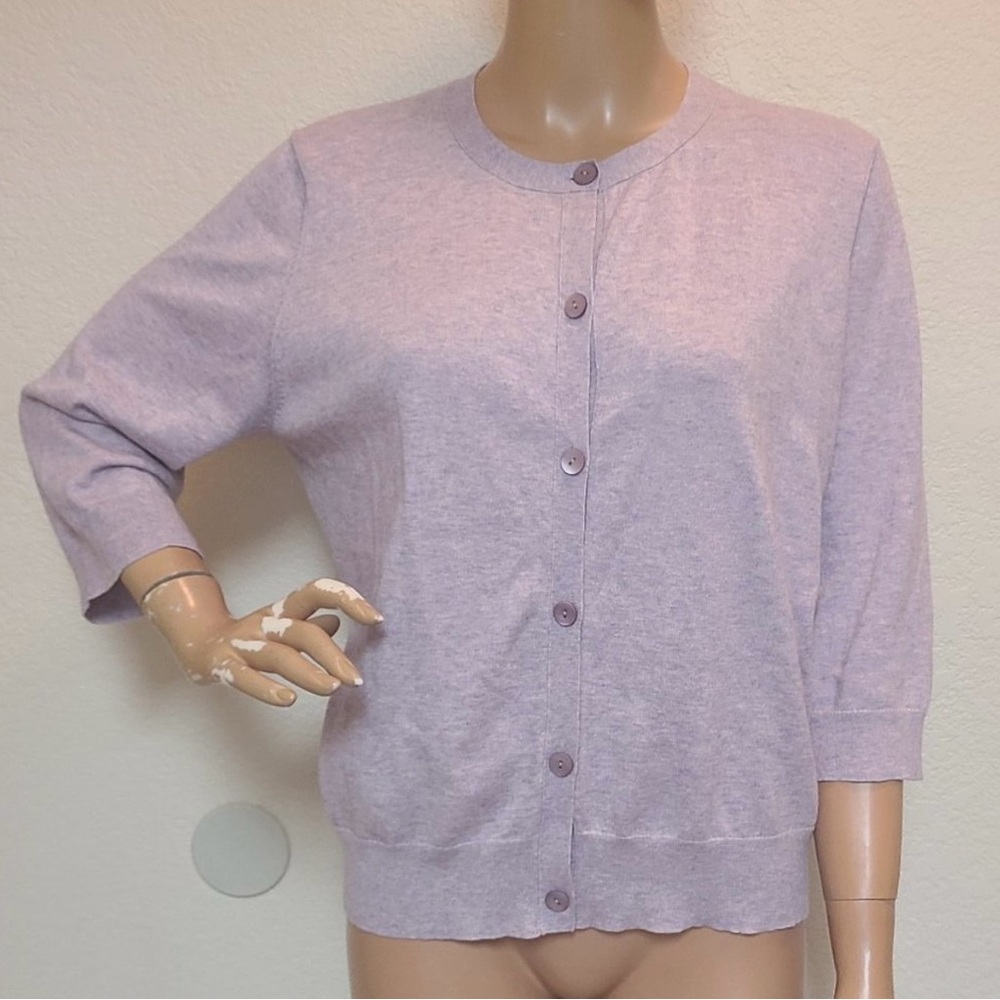 Eileen Fisher Light Purple Button-Up Cardigan